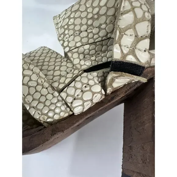 Freebird by Steven Rare Claw Python Snake Heel Sandals Strappy Cream Size 7 EUC - Picture 13 of 16